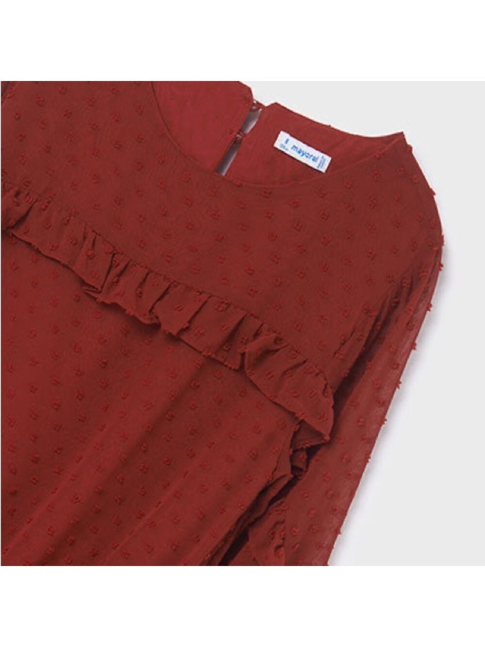 Size 8 Girls Mayoral Elegant Burgundy Ruffle Dress